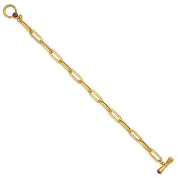 Herco 14K Polished Ruby Paperclip Link 8 Inch Toggle Bracelet — alternate view