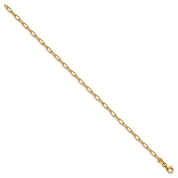 Herco 14K Polished and Textured 3.0mm Paperclip Solid Link 7.5 Inch Bracelet — alternate view