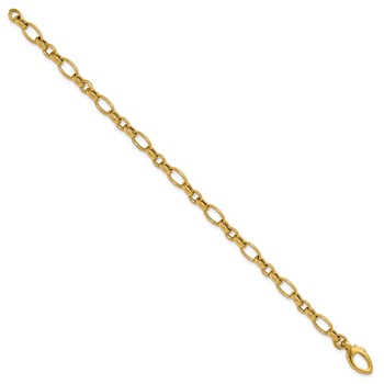 Herco 14K Polished Mixed Oval Link 7.5 Inch Push-in Clasp Bracelet — alternate view