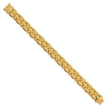 Herco 14K Polished and Textured Fancy Link 7.25 Inch Necklace — alternate view