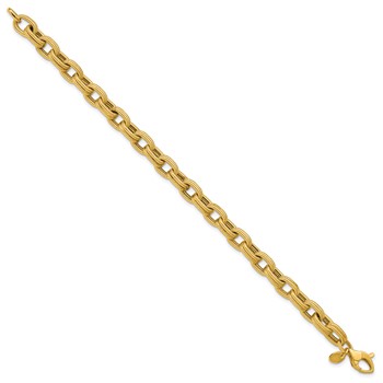 Herco 14K Satin and Textured Fancy Link 7.75 Inch Bracelet — alternate view