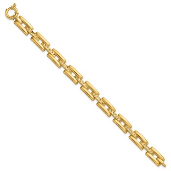 Herco 14K Polished and Diamond-cut Fancy Link 7.5 Inch Bracelet — alternate view