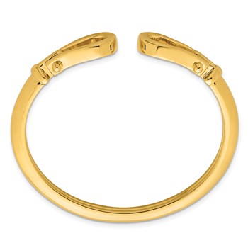 Herco 14K Polished Double Loop Knot Flexible Cuff Bangle — alternate view