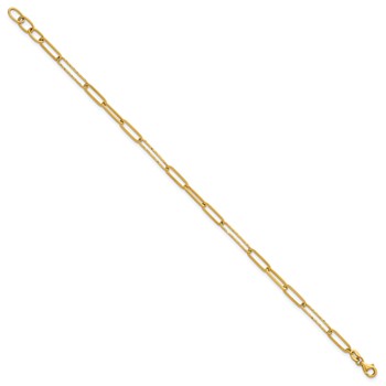 Herco 14K Polished Diamond-cut Link 7.25 Inch with .5 Inch Extension Bracelet — alternate view