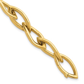 Herco 14K Polished Twisted Link 8 Inch Hinged Clasp Bracelet