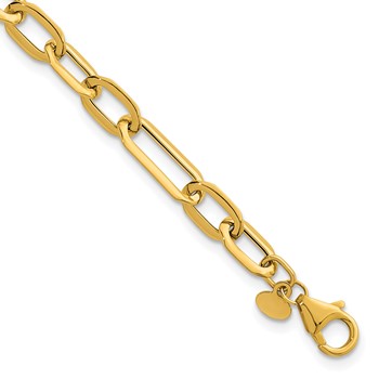 Herco 14K Polished Geometric Link 7.5 Inch Bracelet