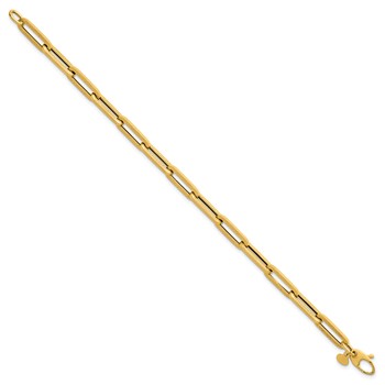 Herco 14K Polished and Textured Paperclip 7.5 Inch Bracelet — alternate view