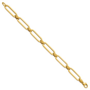 Herco 14K Polished Paperclip with Brushed Link 8 Inch Bracelet — alternate view
