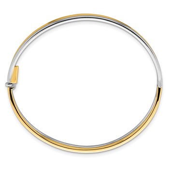 Herco 14K Two-tone Polished Hinged Bangle — alternate view