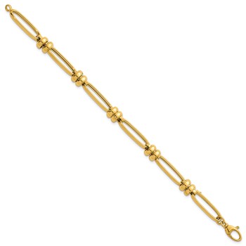 Herco 14K Polished Fancy 8mm Oval Link 7.5 Inch Bracelet — alternate view