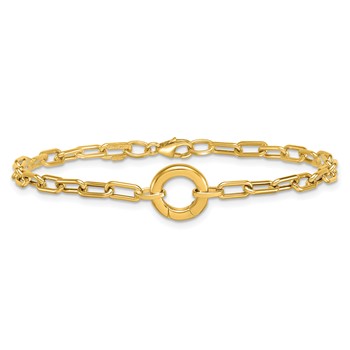 Herco 14K Polished Push Clasp Pendant Paperclip Link 7.5 Inch Bracelet — alternate view