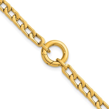 Herco 14K Polished Push Clasp Pendant Flat Curb Link 7 Inch Bracelet