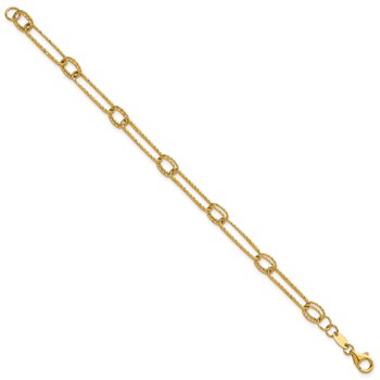 Herco 14K Polished Diamond Cut Fancy Link 7.25 Inch Bracelet — alternate view