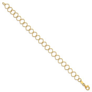 Herco 14K Polished Diamond Cut Geometric Link 7.5 Inch Bracelet — alternate view