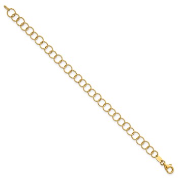 Herco 14K Polished Diamond Cut Circle Link 7.25 Inch Bracelet — alternate view