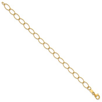 Herco 14K Polished Diamond Cut Oval Link 7.5 Inch Bracelet — alternate view