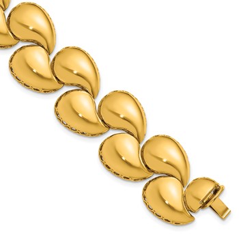 Herco 14K Polished Teardrop Link 7 Inch Bracelet