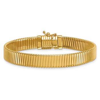 Herco 14K Polished 8.5mm Flat Omega 7.5 Inch Bracelet — alternate view