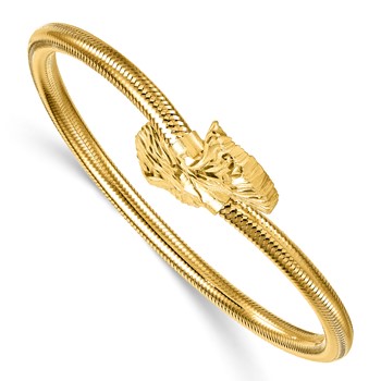 Herco 14K Polished and Textured Floral Ginko Leaf Stretch Bracelet — alternate view