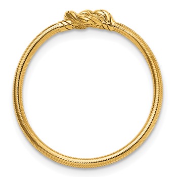 Herco 14K Polished and Grooved Heart Love Knot Stretch Bracelet — alternate view