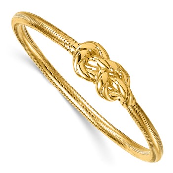 Herco 14K Polished and Grooved Love Knot Stretch Bracelet — alternate view