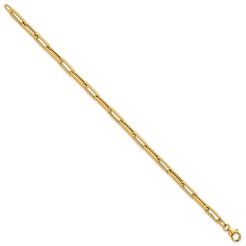 Herco 14K Polished Twist Texture Paperclip Link 7.5 Inch Chain Bracelet — alternate view
