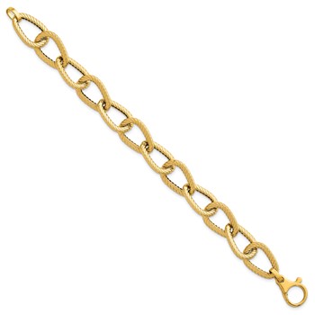 Herco 14K Polished and Twisted Fancy Link  7.75 Inch Chain Bracelet — alternate view