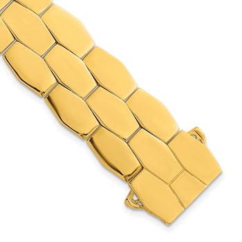 Herco 14K Polished 19mm Flat Geometric Link 7.25 Inch Bracelet