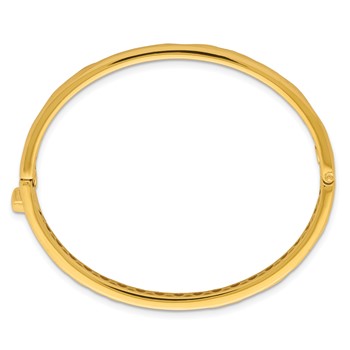 Herco 14K Polished and Brushed Textured Hinged Bangle — alternate view