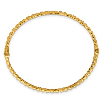Herco 14K Polished Grooved Hinged with Safety Clasp Bangle — alternate view