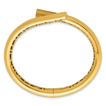 Herco 14K Polished and Satin Bypass Hinge Cuff Bangle — alternate view
