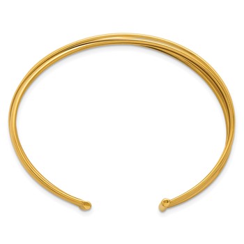 Herco 14K Polished Tri-Strand Cuff Bangle — alternate view