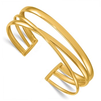 Herco 14K Polished Tri-Strand Cuff Bangle