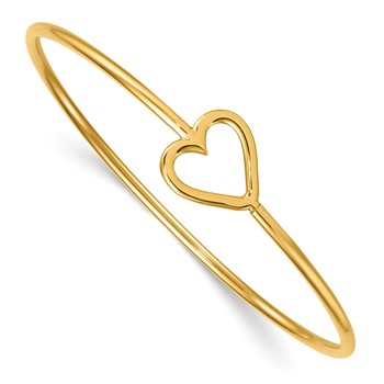 Herco 14K Polished Heart Flexible with Hidden Clasp Bangle