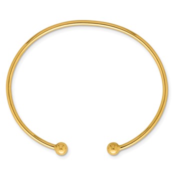 Herco 14K Polished Bead Flexible Cuff Bracelet — alternate view