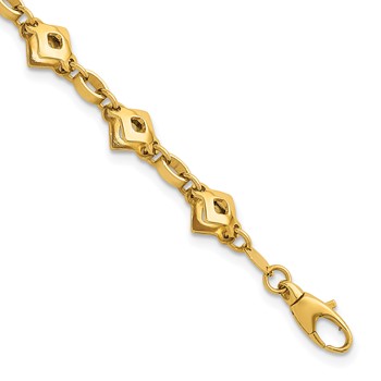 Herco 14K Polished  Mixed Link 7.5 Inch Bracelet