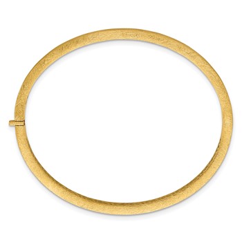 Herco 14K Polished and Brushed Textured 4mm Bangle — alternate view