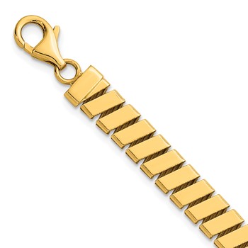 Herco 14k Polished 7.5mm Flat Bar Link 7 Inch Bracelet