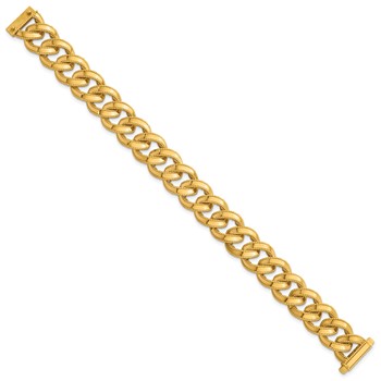 Herco 14k Polished and Textured Fancy Link 7 Inch Bracelet — alternate view