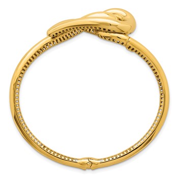 Herco 14K Puffed Heart Hinged Bangle — alternate view