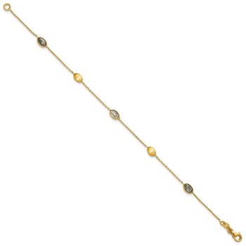 Herco 14K Brushed and Rutilated Quartz Ovals Station 7.5 Inch Bracelet — alternate view
