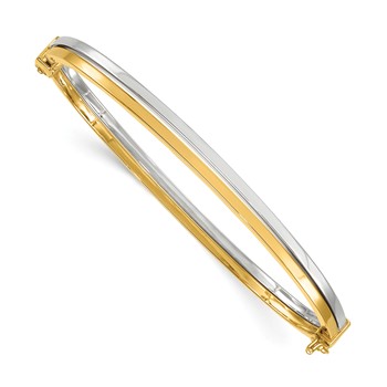 Herco 14K Two-tone Polished 4mm Hinged Bangle