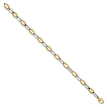 Herco 14K Two-tone Polished and Brushed Link 7.25 Inch Bracelet — alternate view