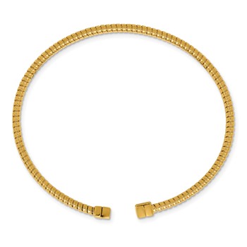 Herco 14K Polished and Grooved 4mm Flexible Cuff Bracelet — alternate view