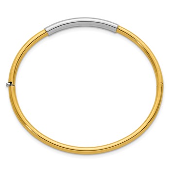 Herco 14K Two-Tone Polished Bar Hinged Bangle — alternate view