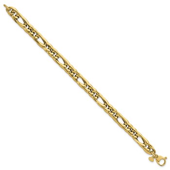 Herco 14K Polished Flat Oval Link Figaro Style 7.5 Inch Bracelet — alternate view