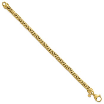 Herco 14K Polished 6.5mm Fancy 3-Strand Wheat 8 Inch Bracelet — alternate view
