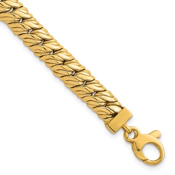 Herco 14K Polished Fancy Textured Link 7.25 Inch Bracelet