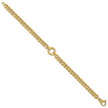Herco 14K Polished Push-in Charm Holder 7.5 Inch Curb Bracelet — alternate view