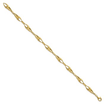 Herco 14K Polished Solid Teardrop Link 7.5 Inch Bracelet — alternate view